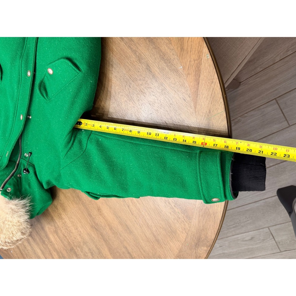 Canada Goose Chilliwack varsity Bomber Green Wool Down Fur Trim Jacket Mens Med - Picture 12 of 16